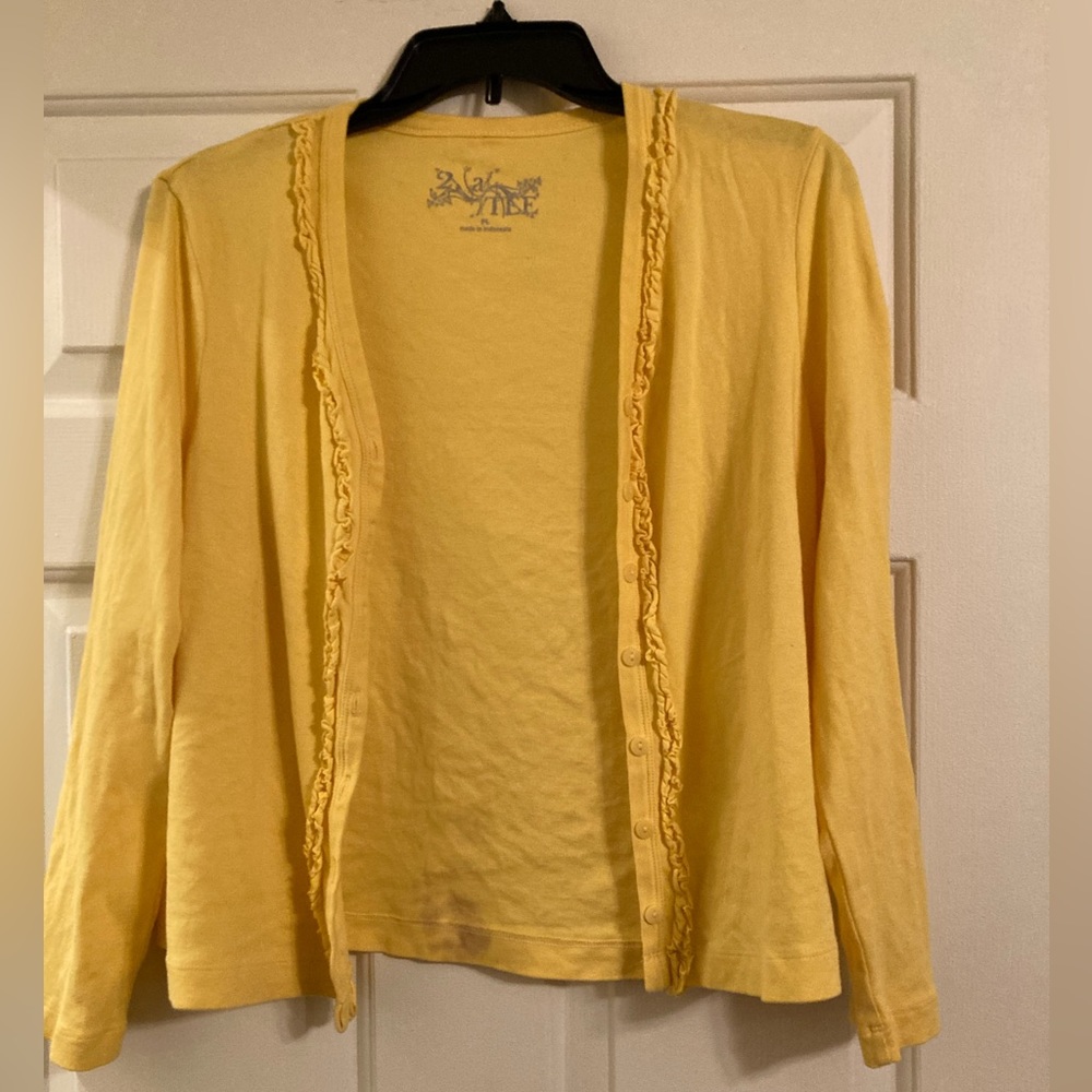 Yellow cardigan